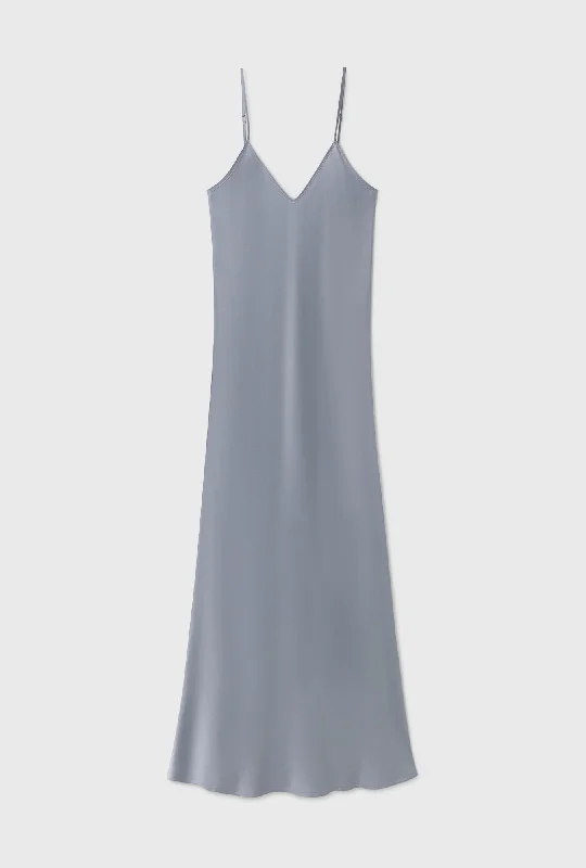 Silk Laundry 90s Slip Dress - Storm Tiered unclassified dresses