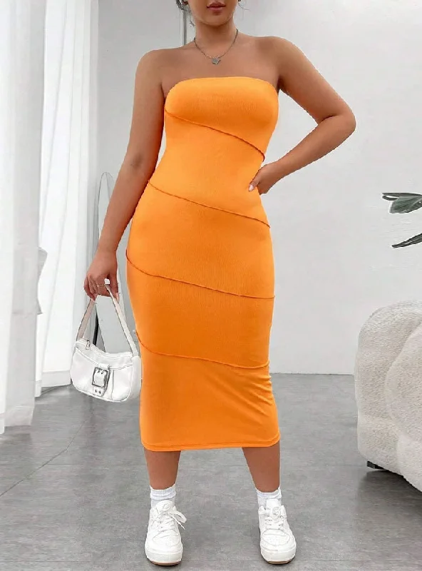 Slim Sexy Tube Top Dress Soft fabric unclassified dresses