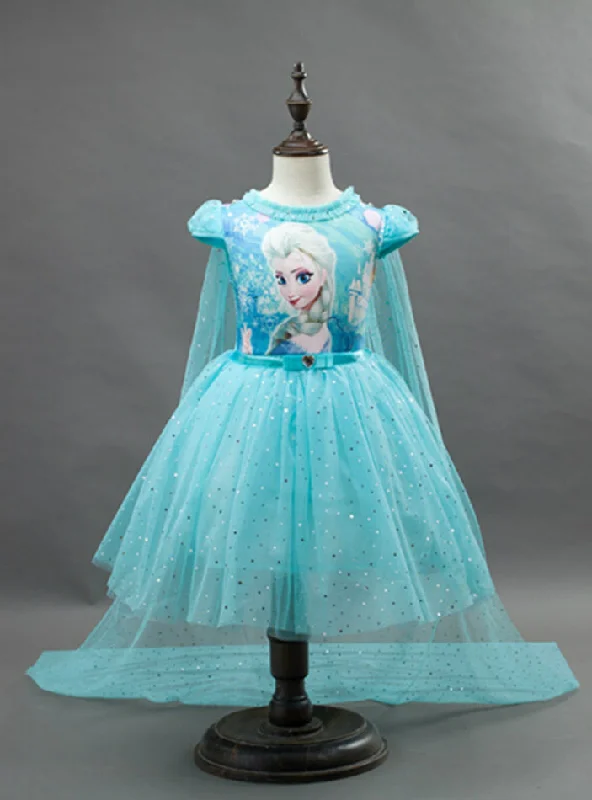 Snow Queen Fantasy Baby Girls Dresses + Cape Beaded unclassified dresses