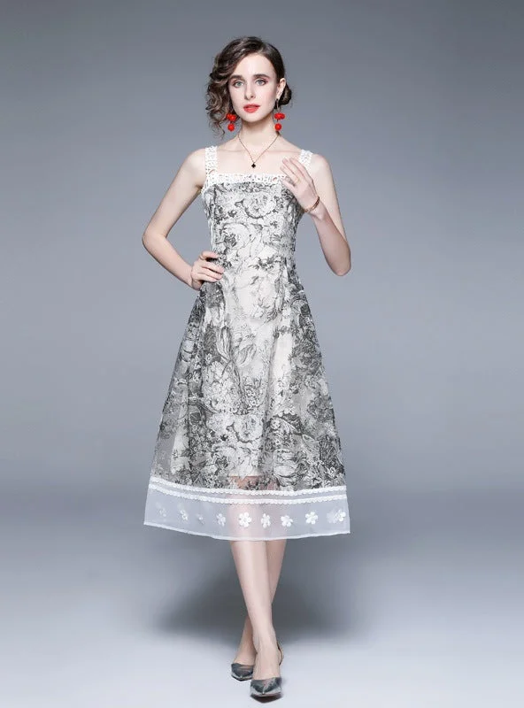 Three-dimensional Relief Jacquard Embroidery Retro Dress Casual unclassified dresses