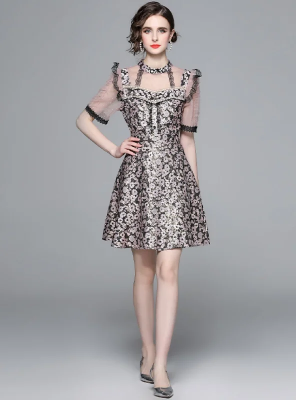 Three-dimensional Slim Waist Jacquard Dress Designer unclassified dresses