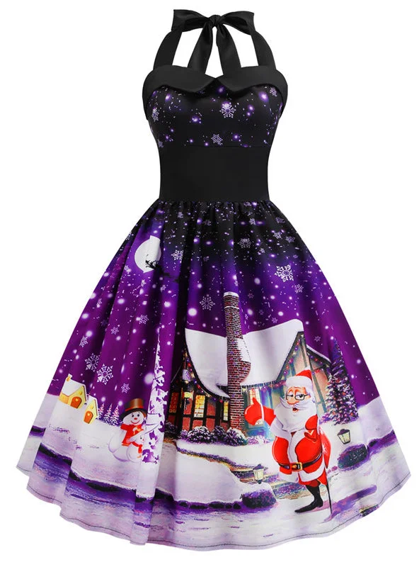 Women Halter Vintage Christmas Dress Tulle unclassified dresses