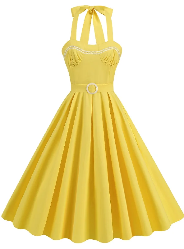 Women Hepburn Retro Halter Dress Spring unclassified dresses