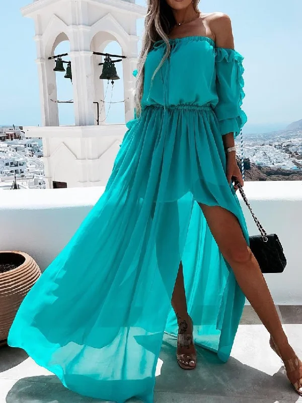 Women's Dresses One-Shoulder Chiffon Irregular Dress Beach unclassified dresses