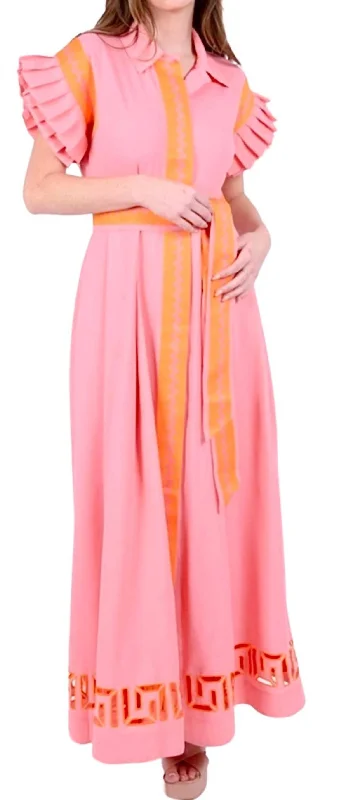 Anderson Maxi Dress In Pink Cabaret Flowy Maxi Skirt