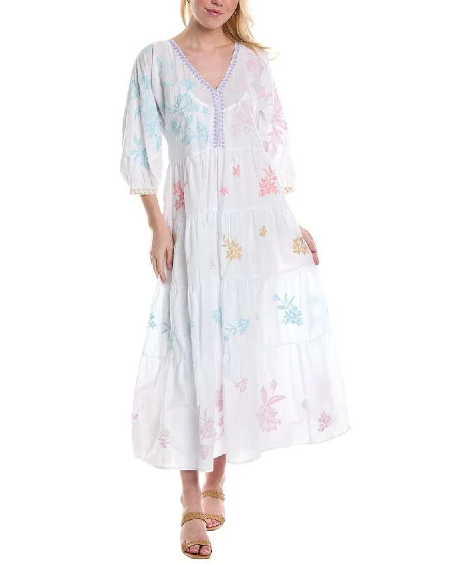 Johnny Was Hazel Dolman Tiered Maxi Dress Soft Flow Maxi