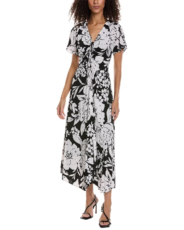 Taylor Printed Jersey Maxi Dress Ruffle Maxi Skirt