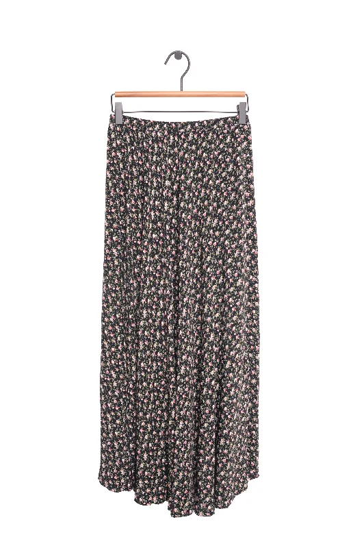 1990s Floral Maxi Skirt Wrap Midi Skirt