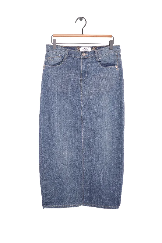 Y2K Denim Maxi Skirt Cotton Midi Skirt